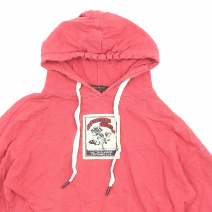 Urban Revivo Womens Red Cotton Pullover Hoodie Size 8 Drawstring - World Tour