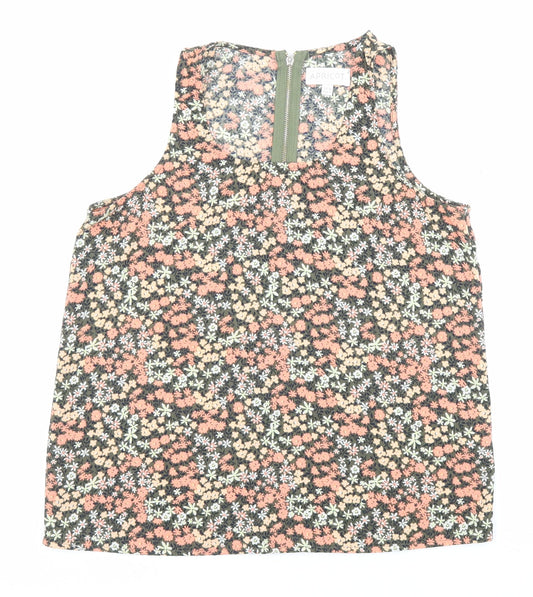 Womens UK Size 10 Apricot Multicoloured Basic Tank