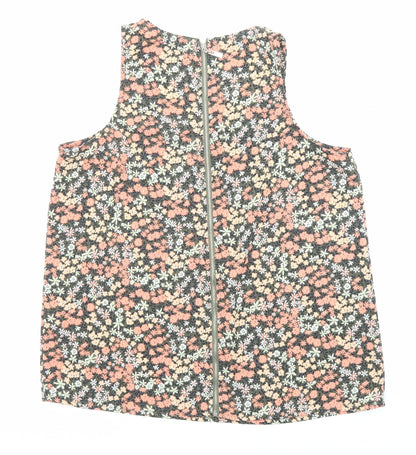 Womens UK Size 10 Apricot Multicoloured Basic Tank
