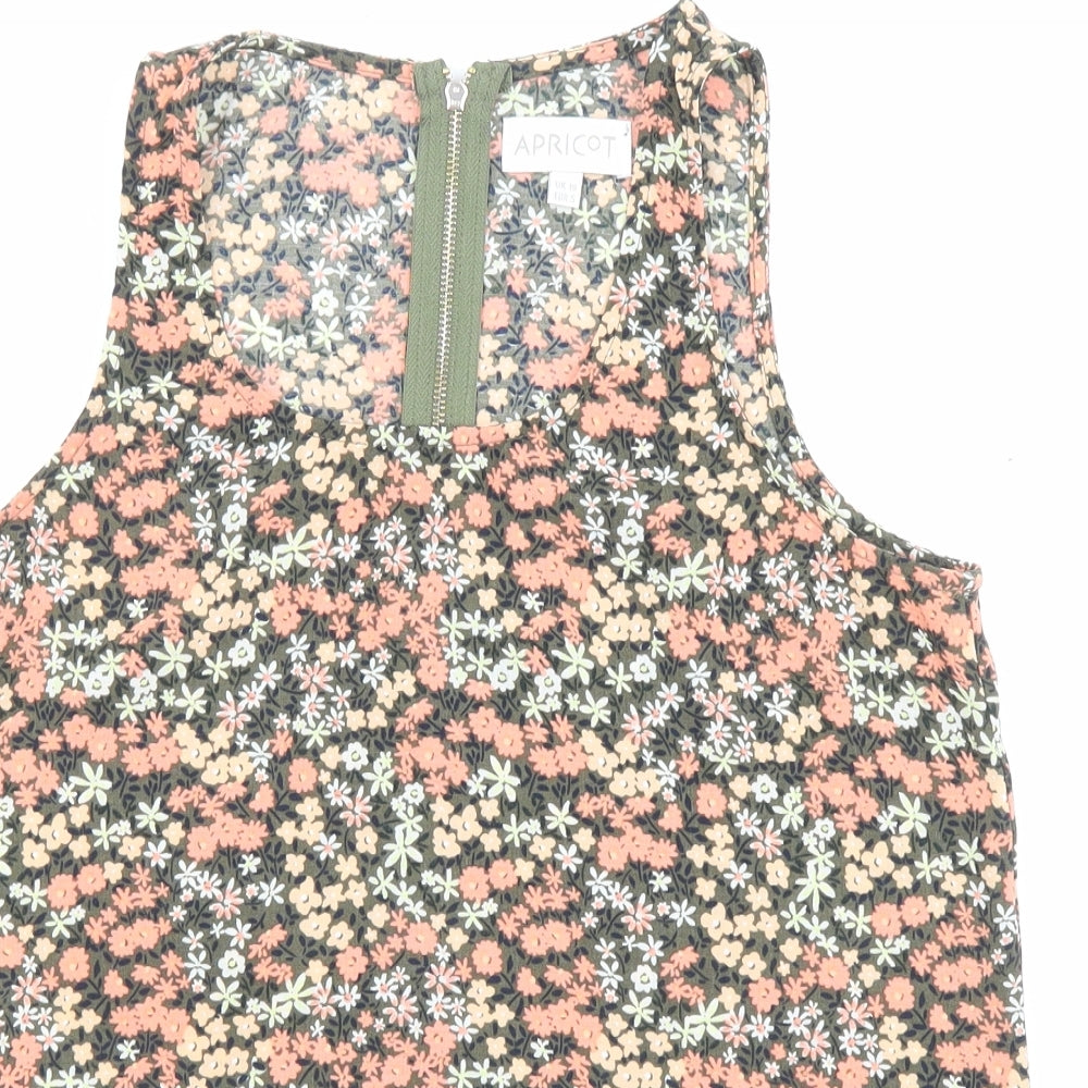 Womens UK Size 10 Apricot Multicoloured Basic Tank