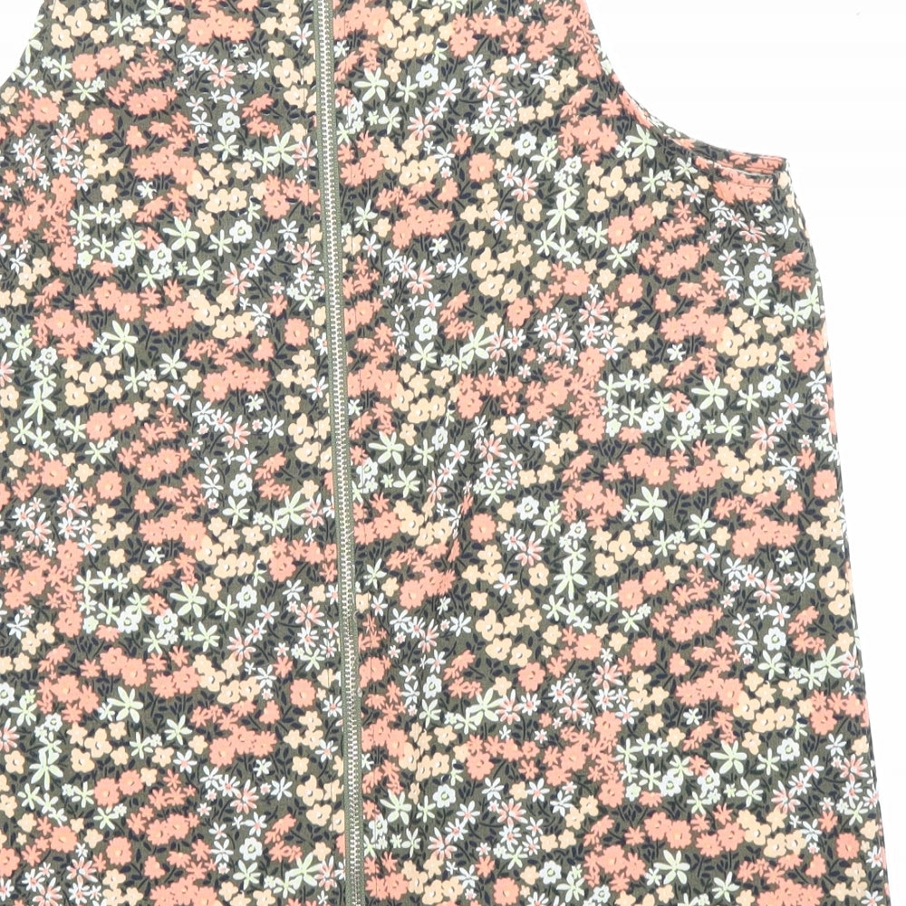 Womens UK Size 10 Apricot Multicoloured Basic Tank