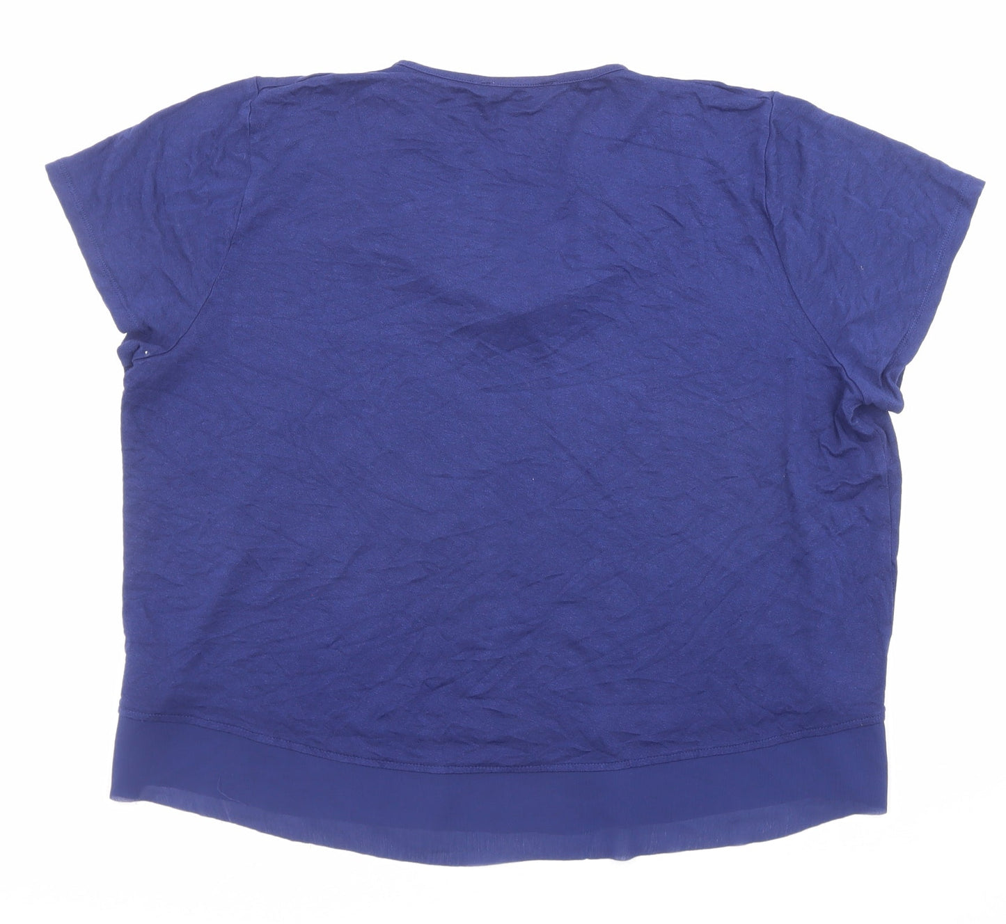 Womens UK Size 16 Marks and Spencer Blue Basic T-Shirt