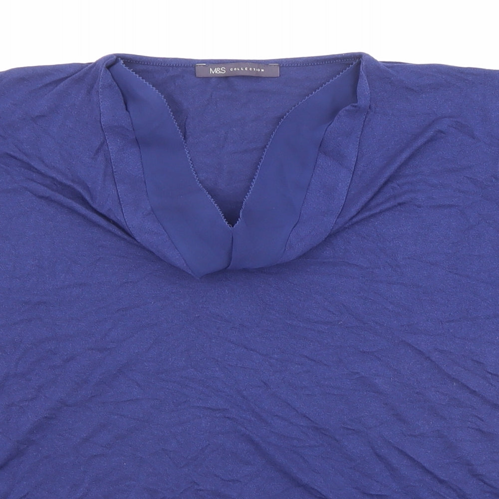 Womens UK Size 16 Marks and Spencer Blue Basic T-Shirt