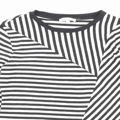 Womens UK Size 8 Warehouse Black Basic T-Shirt