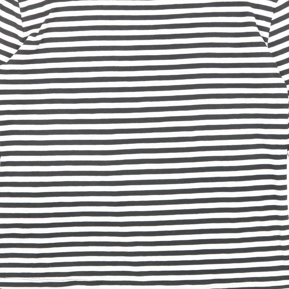 Womens UK Size 8 Warehouse Black Basic T-Shirt