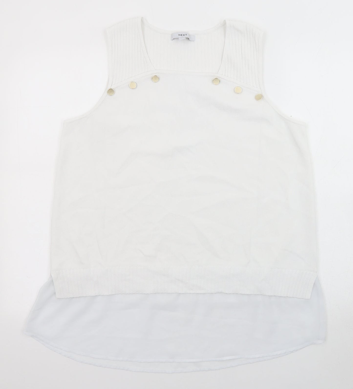 Womens UK Size L NEXT White Pullover Jumper
