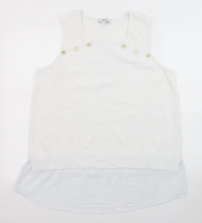 Womens UK Size L NEXT White Pullover Jumper