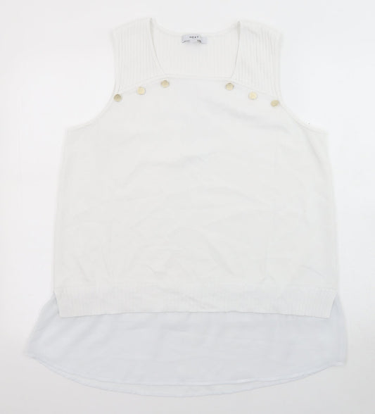 Womens UK Size L NEXT White Pullover Jumper