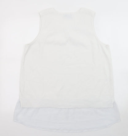 Womens UK Size L NEXT White Pullover Jumper