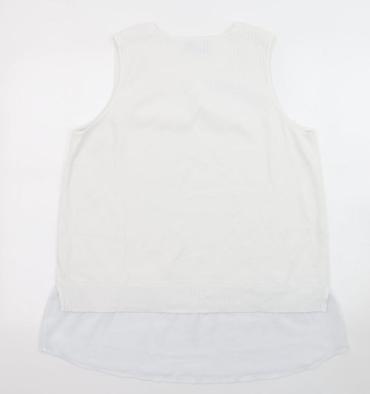 Womens UK Size L NEXT White Pullover Jumper