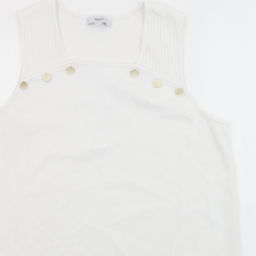 Womens UK Size L NEXT White Pullover Jumper