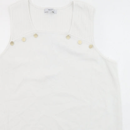 Womens UK Size L NEXT White Pullover Jumper