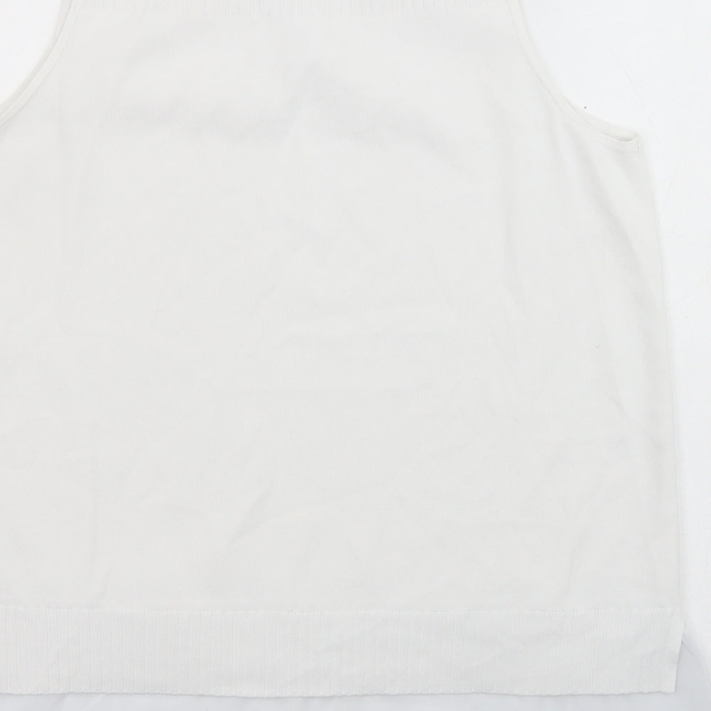 Womens UK Size L NEXT White Pullover Jumper