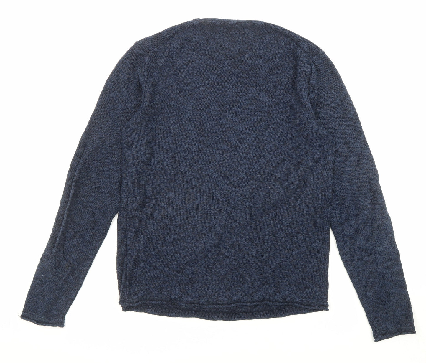 ONLY & SONS Mens Blue Round Neck Cotton Pullover Jumper Size S Long Sleeve