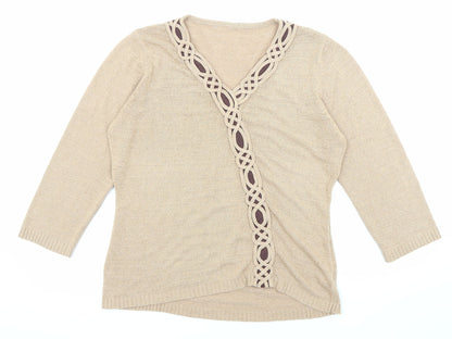 Womens UK Size M Stephen Beige Pullover Jumper