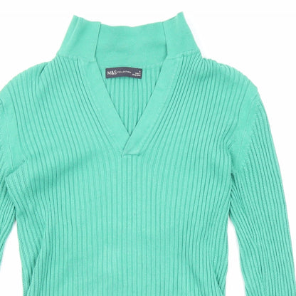 Womens UK Size 8 Marks and Spencer Green Pullover Jumper