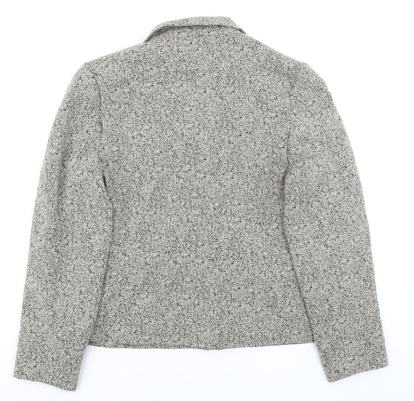 Diva Womens Grey Jacket Blazer Size 10 Button - Textured
