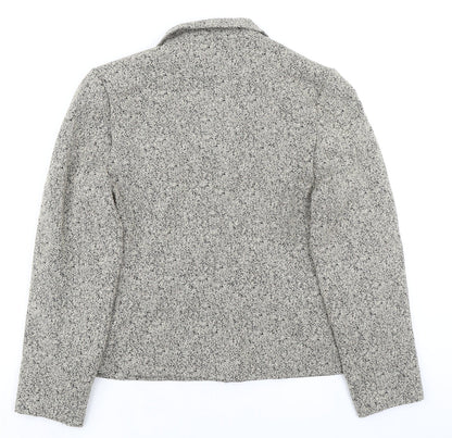 Diva Womens Grey Jacket Blazer Size 10 Button - Textured