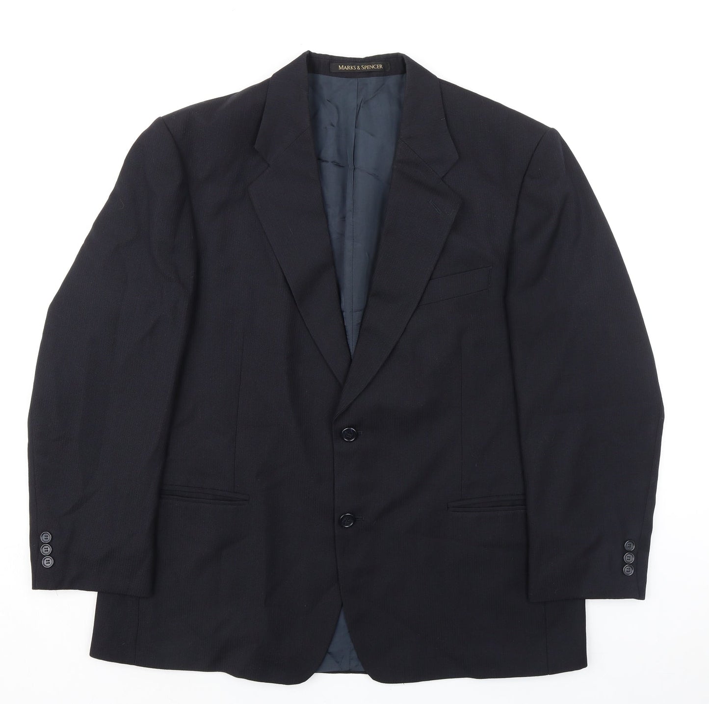 Marks and Spencer Mens Blue Polyester Jacket Suit Jacket Size 42 Regular - Smart