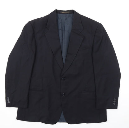 Marks and Spencer Mens Blue Polyester Jacket Suit Jacket Size 42 Regular - Smart