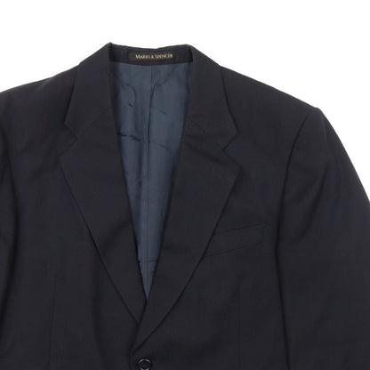 Marks and Spencer Mens Blue Polyester Jacket Suit Jacket Size 42 Regular - Smart