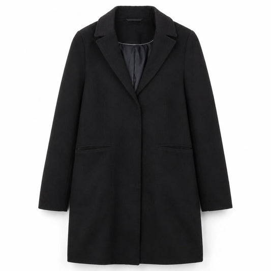 Womens UK Size 8 Topshop Black Overcoat