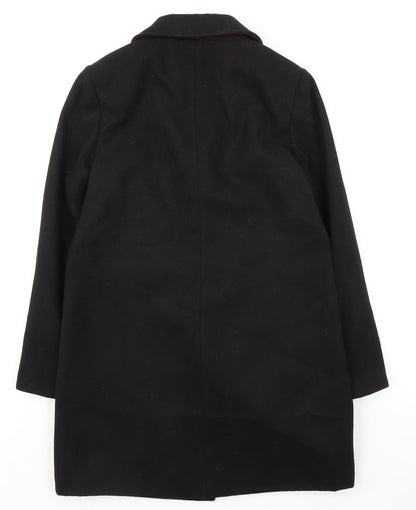 Womens UK Size 8 Topshop Black Overcoat