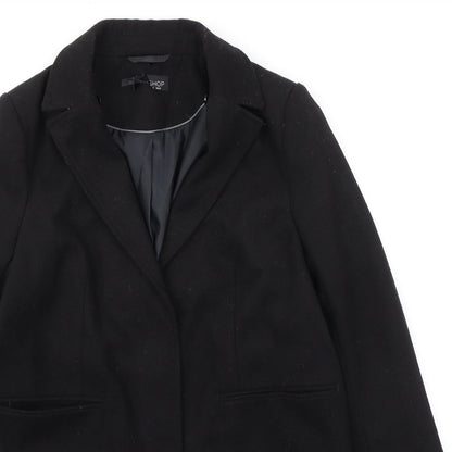 Womens UK Size 8 Topshop Black Overcoat