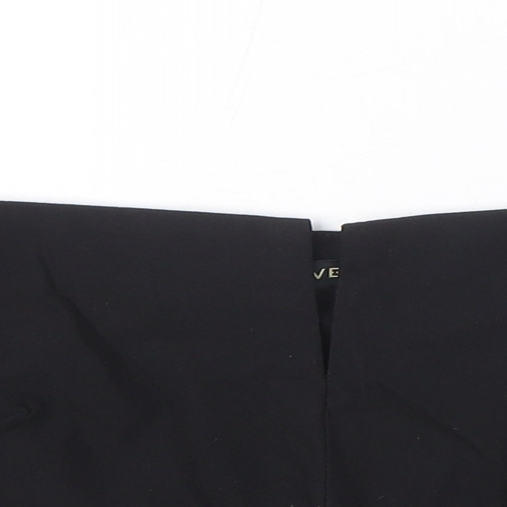 Vesper Womens Black Viscose Cropped T-Shirt Size 10 Off the Shoulder - V cut out detail