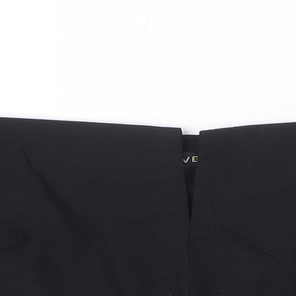 Vesper Womens Black Viscose Cropped T-Shirt Size 10 Off the Shoulder - V cut out detail