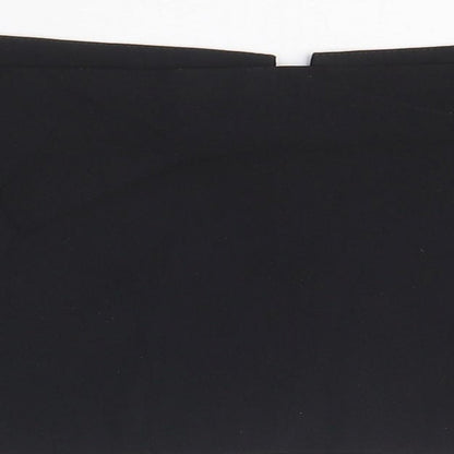 Vesper Womens Black Viscose Cropped T-Shirt Size 10 Off the Shoulder - V cut out detail