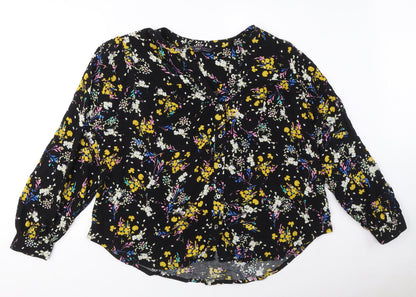 Womens UK Size 12 Marks and Spencer Black Basic Button-Up