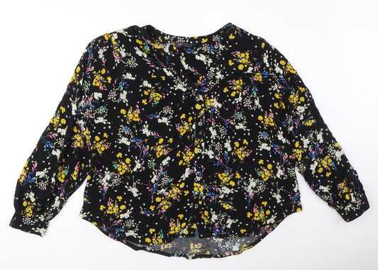 Womens UK Size 12 Marks and Spencer Black Basic Button-Up