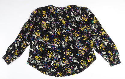Womens UK Size 12 Marks and Spencer Black Basic Button-Up