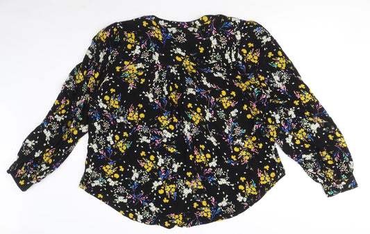 Womens UK Size 12 Marks and Spencer Black Basic Button-Up