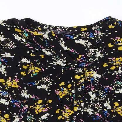 Womens UK Size 12 Marks and Spencer Black Basic Button-Up