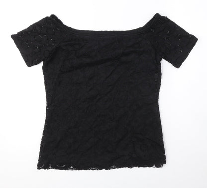 Womens UK Size 10 Dorothy Perkins Black Basic Blouse