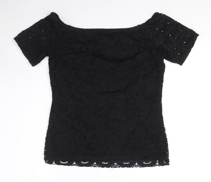Womens UK Size 10 Dorothy Perkins Black Basic Blouse