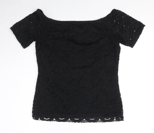 Womens UK Size 10 Dorothy Perkins Black Basic Blouse