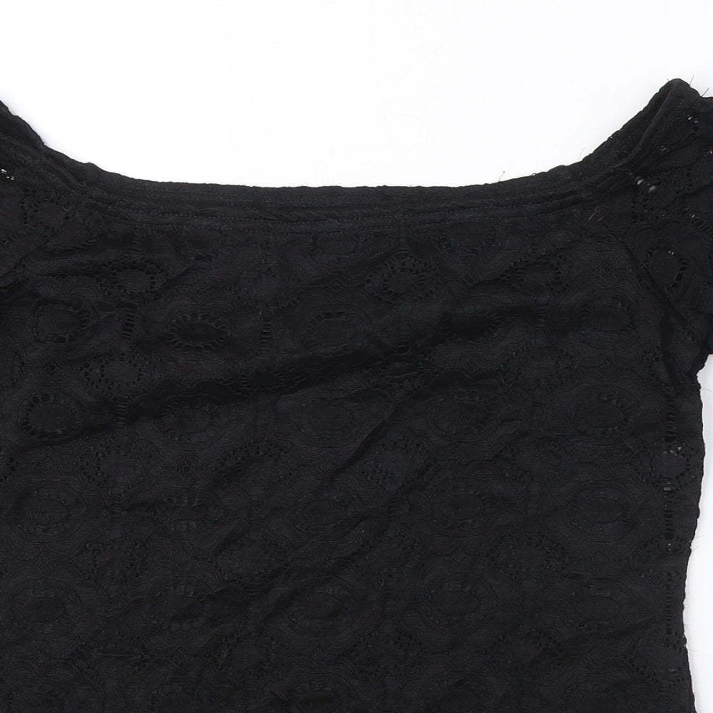 Womens UK Size 10 Dorothy Perkins Black Basic Blouse