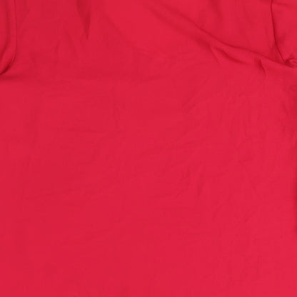 M&Co Womens Pink Polyester Basic Blouse Size 8 V-Neck - Buckle Detail