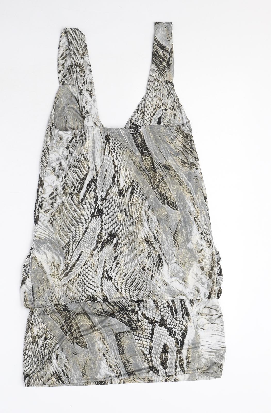 Womens UK Size 12 New Look Grey Tunic Tank