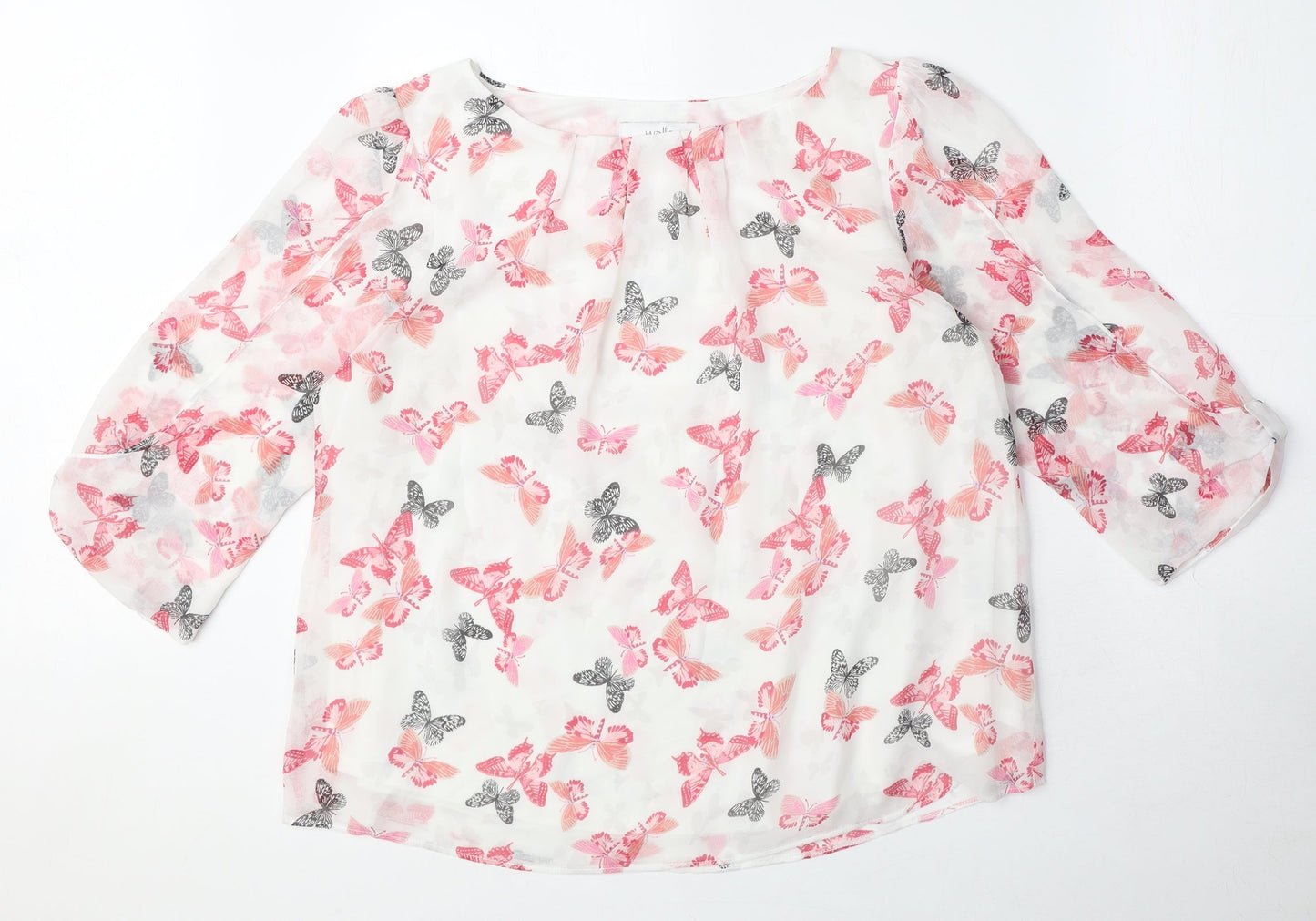 Womens UK Size M Wallis White Basic Blouse