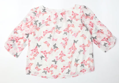 Womens UK Size M Wallis White Basic Blouse