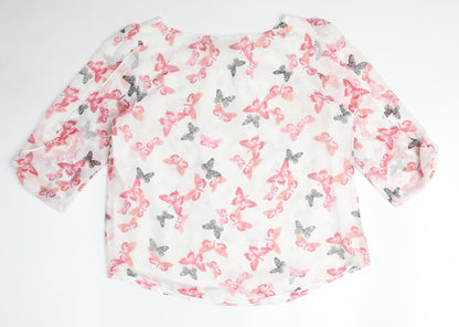 Womens UK Size M Wallis White Basic Blouse