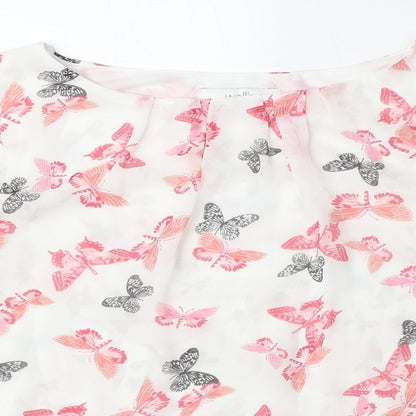 Womens UK Size M Wallis White Basic Blouse