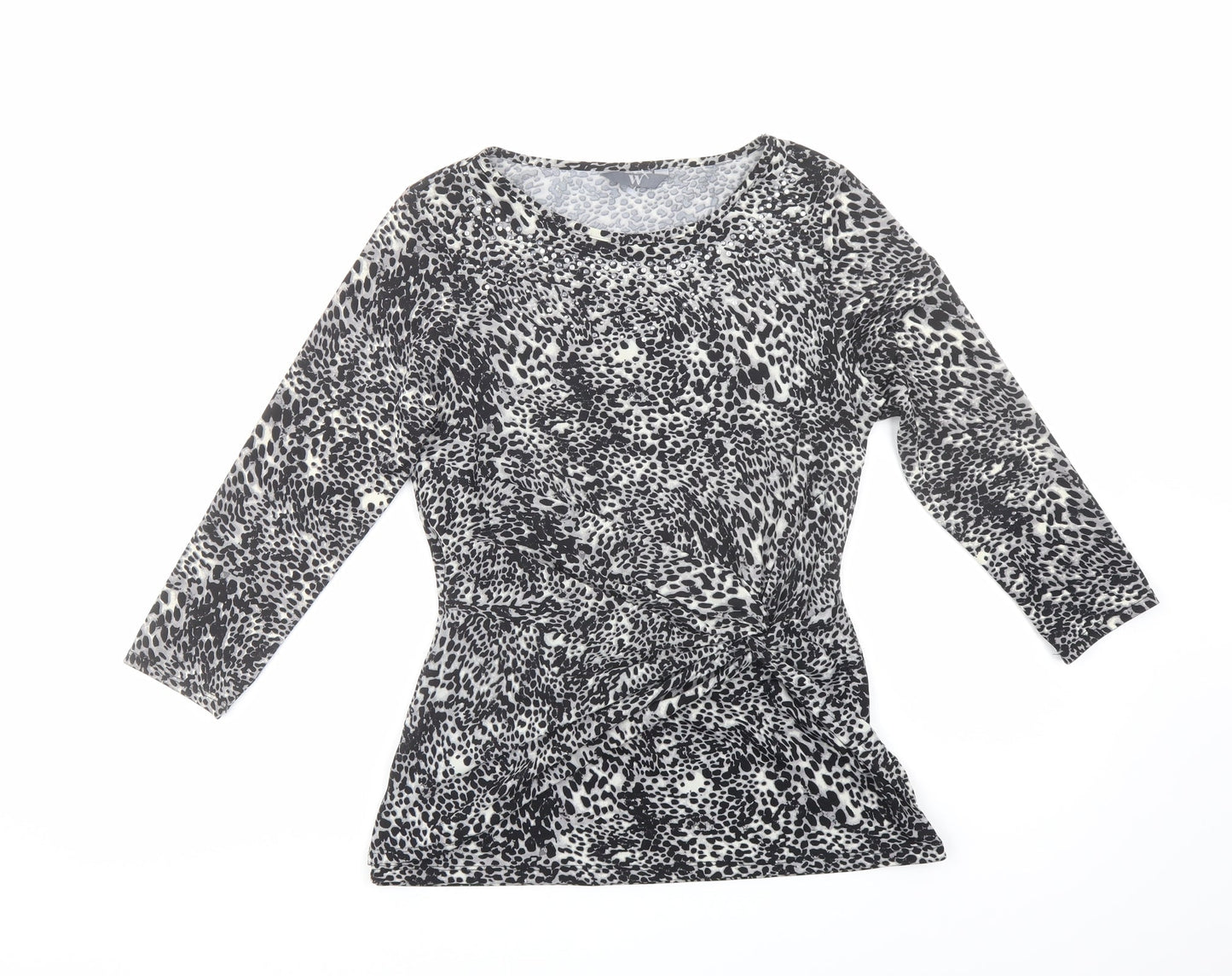 Womens UK Size 10 BHS Grey Basic Blouse