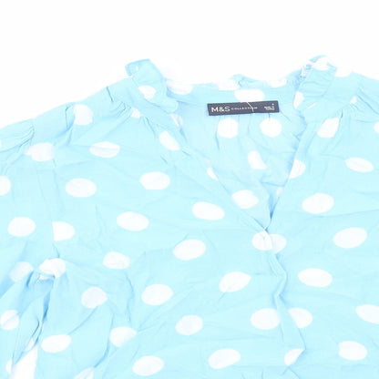 Womens UK Size 6 Marks and Spencer Blue Basic Blouse