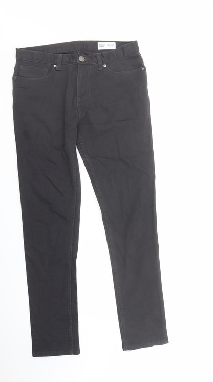 Denim & Co. Mens Black Cotton Skinny Jeans Size 32 in L32 in Regular Zip