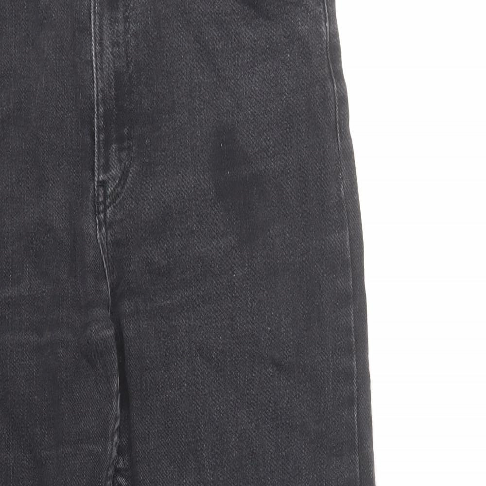 Bershka Womens Black Cotton Tapered Jeans Size 12 L28 in Regular Zip